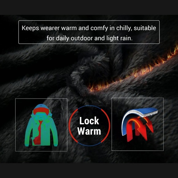 🎉ON SALE🎉⚡️Wantdo Womens Waterproof Winter Warm Coat/ Hood Rain Coat Fleeced⚡️ - Picture 5 of 6